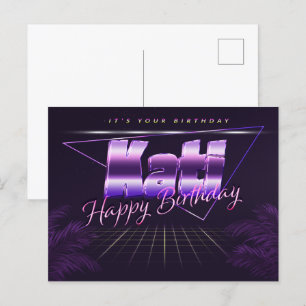 Kati Name Vorname lila Postkarte Geburtstag