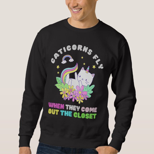 Katicorn fliegen, wenn sie aus der Katzenkatze kom Sweatshirt (Vorderseite)