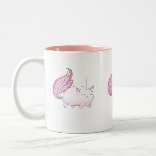 Katicorn in Rosa Zweifarbige Tasse (Links)