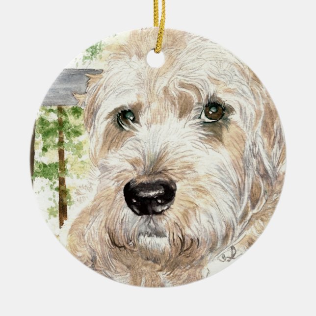 Katie das weiche überzogene Wheaton Terrier Keramik Ornament (Vorne)