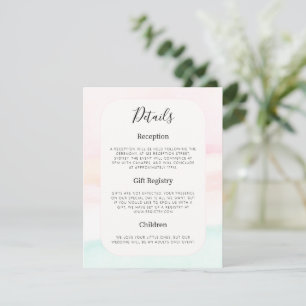 Katie - Details zur Hochzeit von Watercolor Pastel Begleitkarte