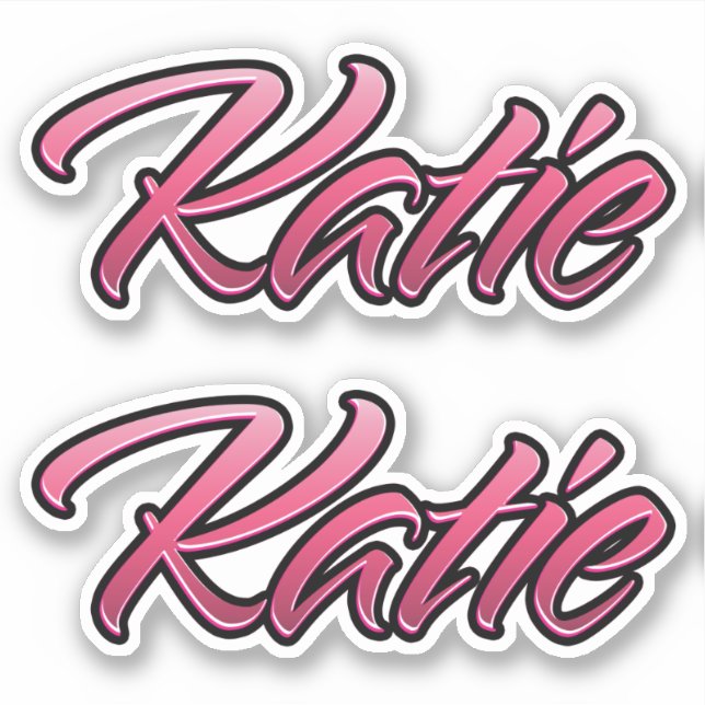 Katie faded pink Aufkleber Sticker Stickerset (Vorderseite)