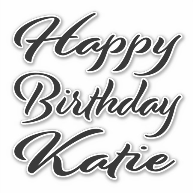 Katie Name Vorname black Sticker Geburtstag (Vorderseite)