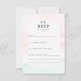 Katie - Pastel Watercolor Wedding RSVP Karte