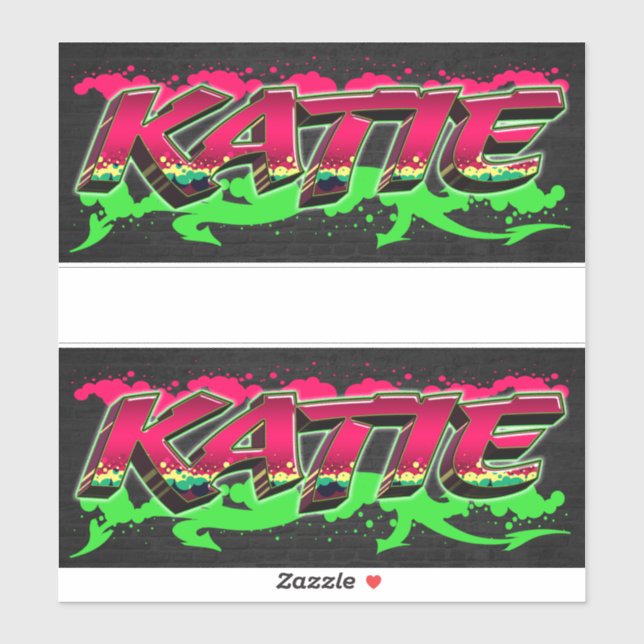 Katie Vorname Name Graffiti Aufkleber Sticker (Blatt)