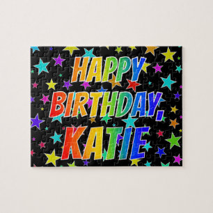 "KATIE" Vorname, Spaß "GLÜCKLICHER BIRTHTAG" Puzzle