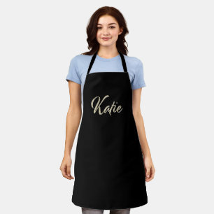 Katie white gold Handwriting Küchenschürze Schürze