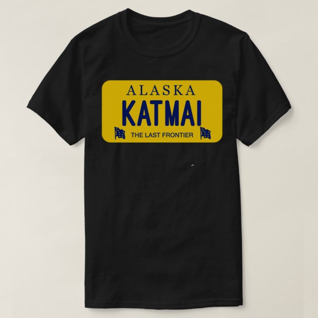 Katmai Alaska License Plate T-Shirt (Design vorne)