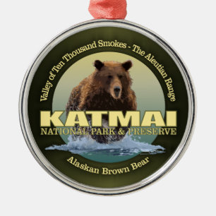 Katmai (Braunbär) WT Silbernes Ornament