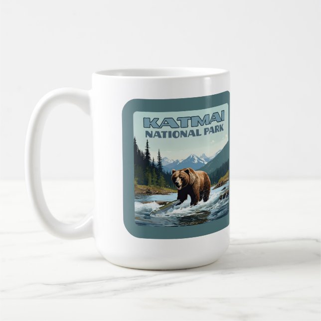 Katmai National Park Alaska Bear Brooks River Kaffeetasse (Links)