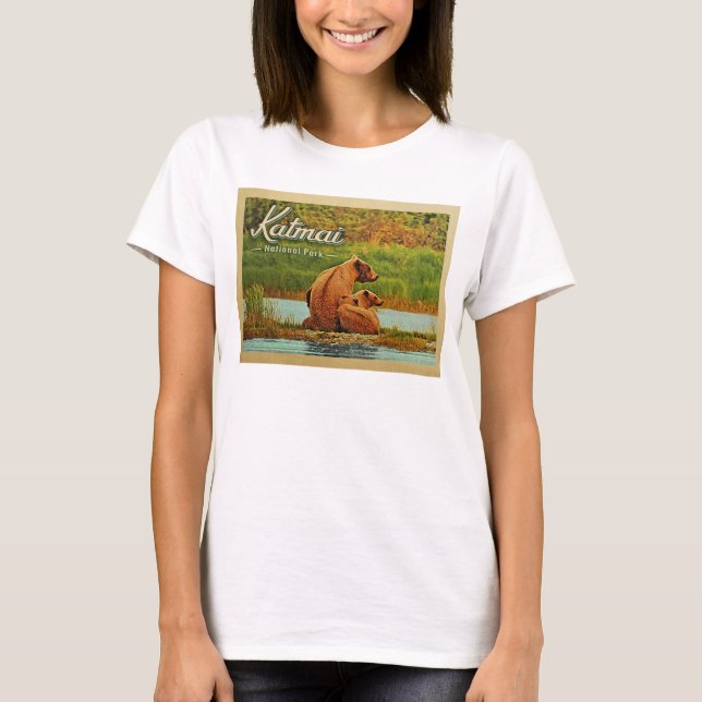Katmai National Park Bears Vintag T-Shirt (Vorderseite)