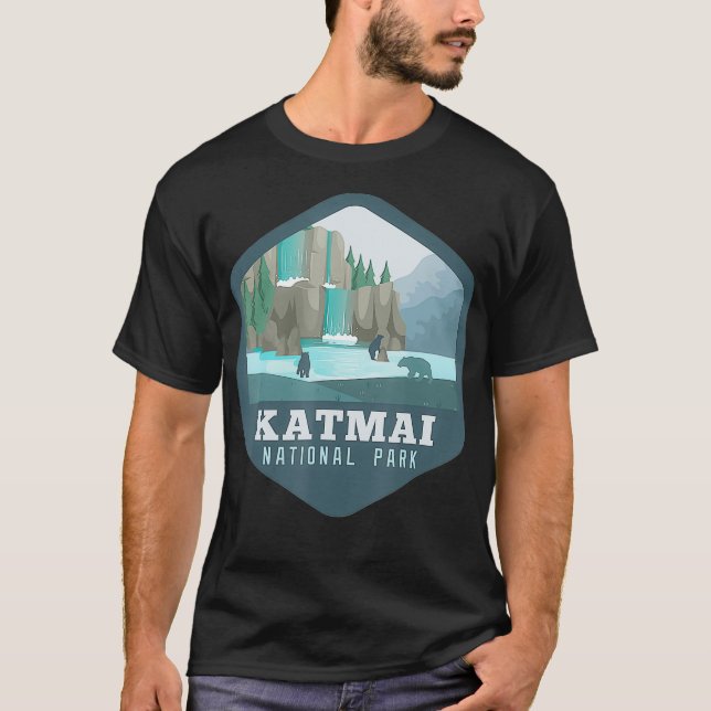 Katmai National Park Outdoor Themed Camping T Shir T-Shirt (Vorderseite)
