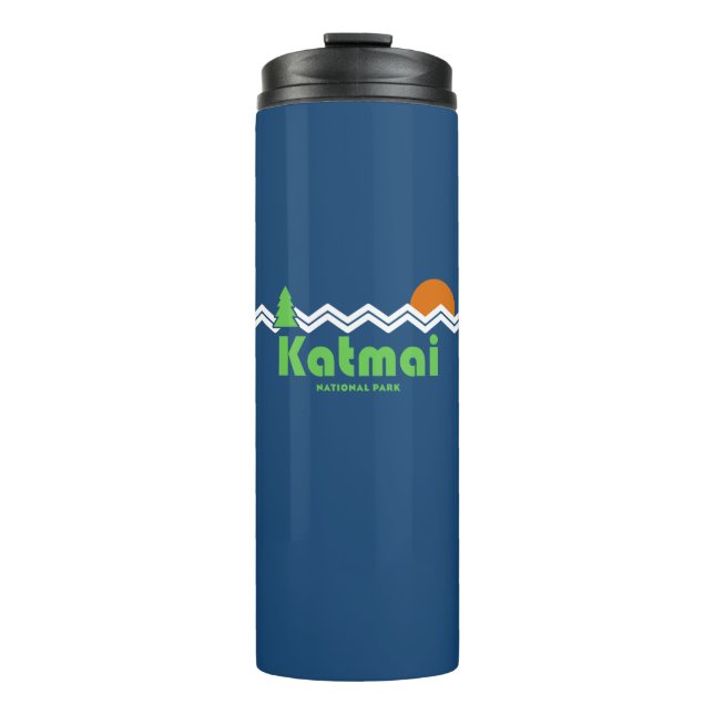 Katmai National Park Retro Thermosbecher (Vorderseite)