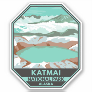 Katmai National Park Summit Krater Lake Alaska Aufkleber