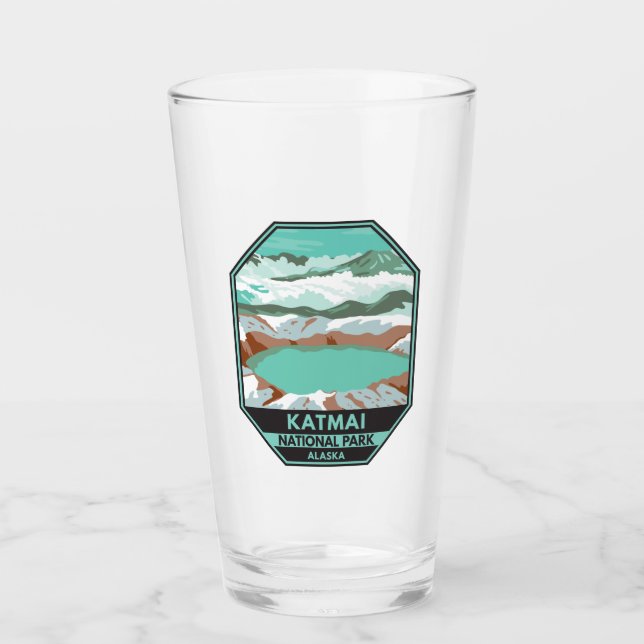 Katmai National Park Summit Krater Lake Alaska Glas (Vorderseite)