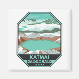 Katmai National Park Summit Krater Lake Alaska Magnet