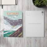 Katmai National Park Ten Tausend Raucher Vintag Postkarte<br><div class="desc">Katmai Vektorgrafik Design. Das Tal der Zehntausend Raucher ist ein Gebiet,  in dem Lavaströme und Asche durch einen massiven Vulkanausbruch entstehen</div>