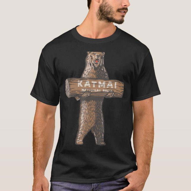 Katmai Nationalpark Alaska Bären Familienurlaub T-Shirt (Vorderseite)
