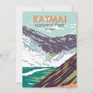 Katmai Nationalpark Ten Thousand Smokes Vintage Feiertagskarte