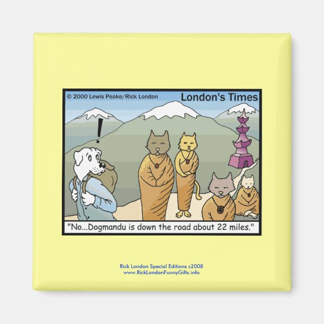 Katmandu & Dogmandu Cartoon Funny Magnet (Vorne)