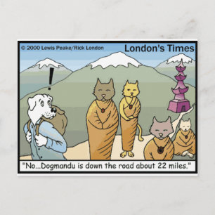 Katmandu Dogmandu Dog Vs Cat Funny Gifts & T-Shirt Postkarte