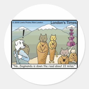 Katmandu Dogmandu Dog Vs Cat Funny Gifts & T-Shirt Runder Aufkleber