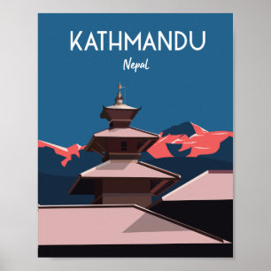 Katmandu Nepal Reiseplakat Poster