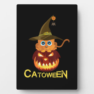 Katoween Halloween Katzenliebhaber-Geschenk für Mä Fotoplatte