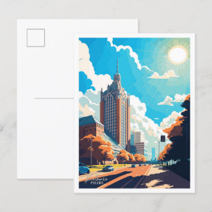 Katowice Polen Kunst Vintage Reise Illustration Postkarte
