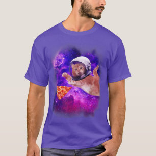 Katronaut Katze Fangen eine Pizza Slice Space Katz T-Shirt