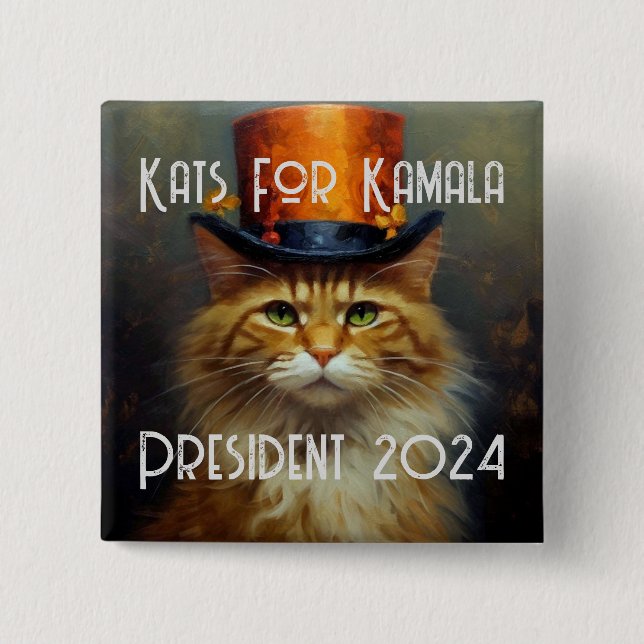 Kats für Kamala Politische Schaltfläche Button (Vorderseite)
