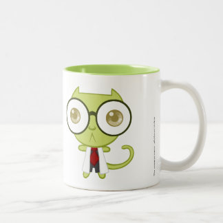 Kats mit Glassez: Professor Oops Mug Zweifarbige Tasse