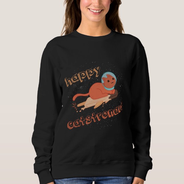 Katstronaut Happy Cat Astronaut Sweatshirt (Vorderseite)