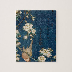 Katsushika Hokusai 葛飾北斎 Goldfinch und Kirschbaum Puzzle