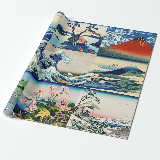 Katsushika Hokusai - 36 Ausblicke auf den Fuji Sel Geschenkpapier (Ungerollt)