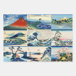 Katsushika Hokusai - 36 Ausblicke auf den Fuji Sel Geschenkpapier Set