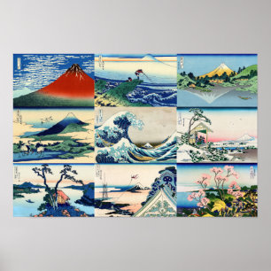 Katsushika Hokusai - 36 Ausblicke auf den Fuji Sel Poster
