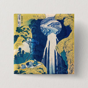 Katsushika Hokusai - Amida Falls Button