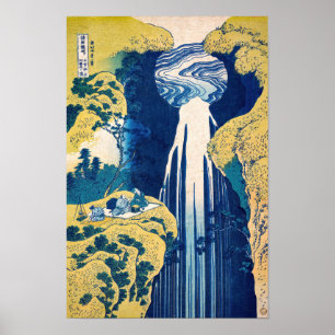 Katsushika Hokusai - Amida-Wasserfall Poster