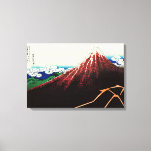 Katsushika Hokusai - Blitze unter dem Gipfel Leinwanddruck