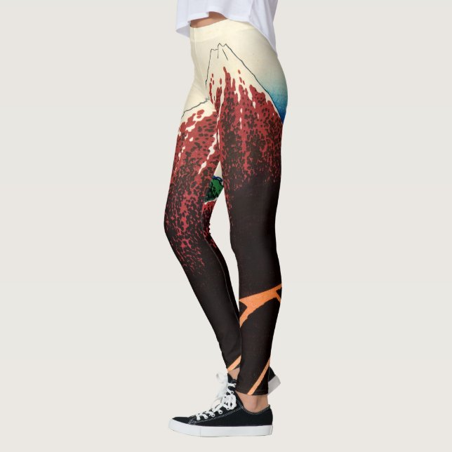 Katsushika Hokusai - Blitze unterhalb des Gipfels Leggings (Links)