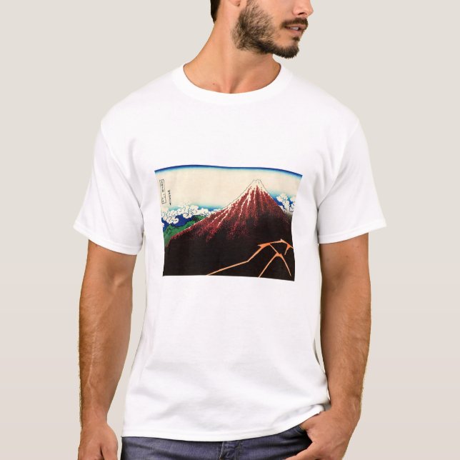 Katsushika Hokusai - Blitze unterhalb des Gipfels T-Shirt (Vorderseite)