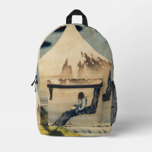 Katsushika Hokusai - Boy Viewing Mount Fuji Bedruckter Rucksack