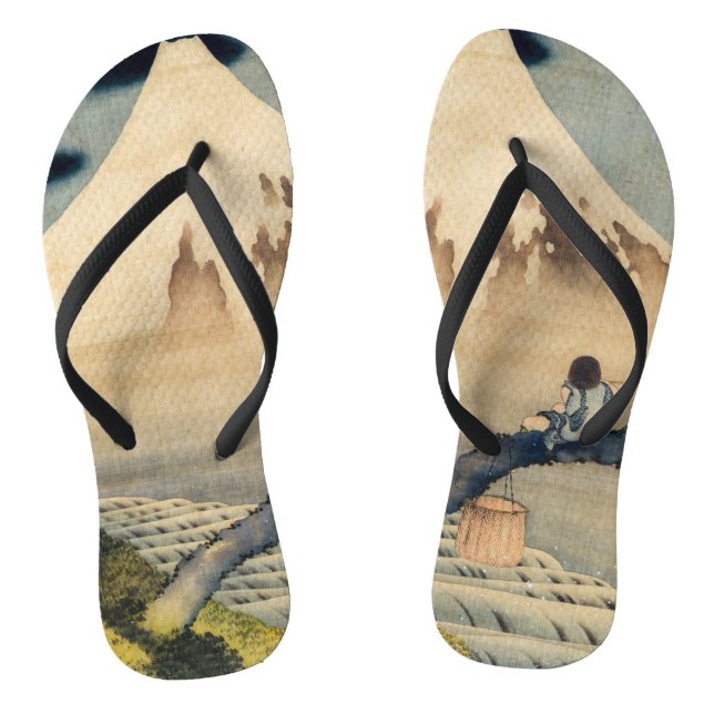 Katsushika Hokusai - Boy Viewing Mount Fuji Flip Flops (Fußbett)