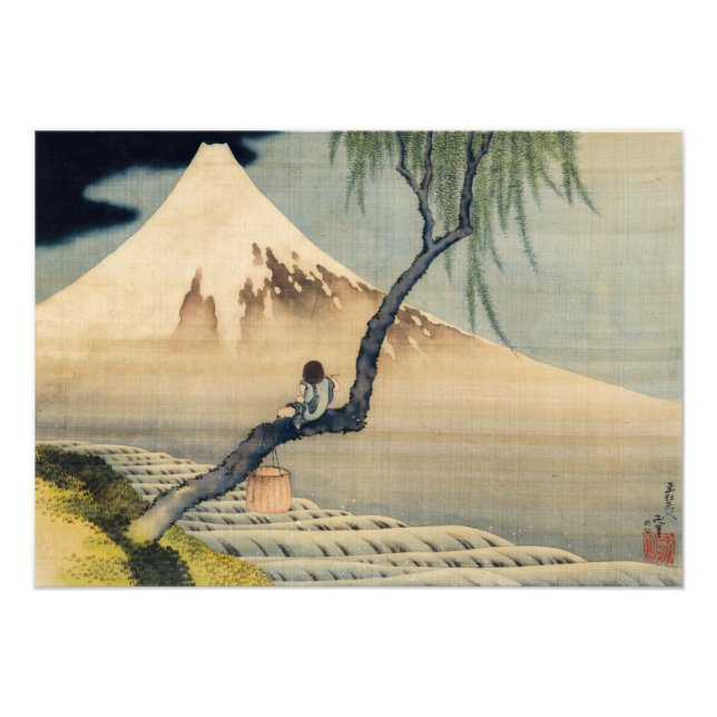 Katsushika Hokusai - Boy Viewing Mount Fuji Fotodruck (Vorne)