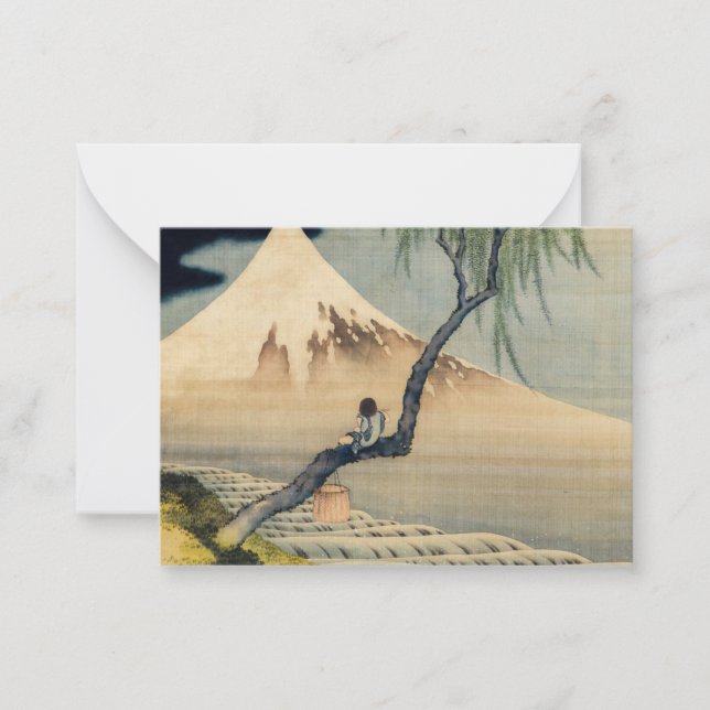 Katsushika Hokusai - Boy Viewing Mount Fuji Mitteilungskarte (Vorderseite)