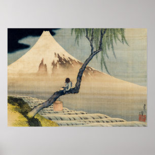 Katsushika Hokusai - Boy Viewing Mount Fuji Poster