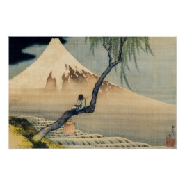 Katsushika Hokusai - Boy Viewing Mount Fuji Poster