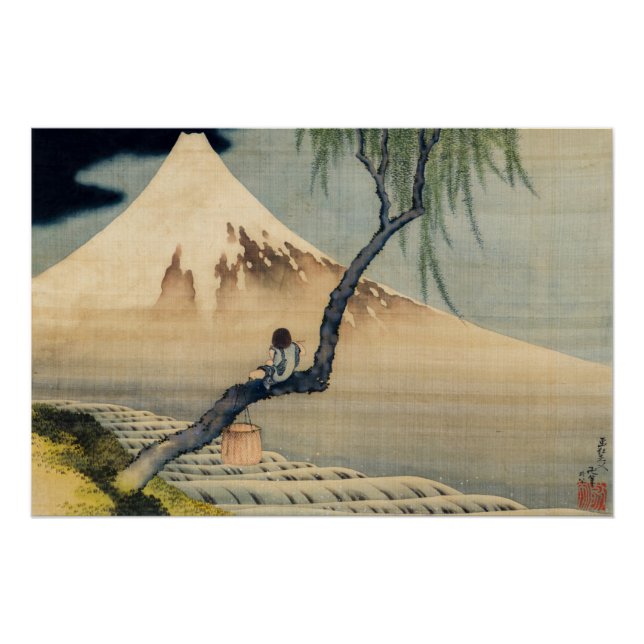 Katsushika Hokusai - Boy Viewing Mount Fuji Poster (Vorderseite)