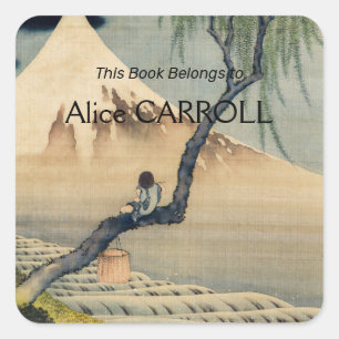 Katsushika Hokusai - Boy Viewing Mount Fuji Quadratischer Aufkleber